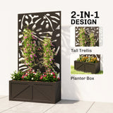 Metal Raised Garden Bed with Trellis for Climbing Plants