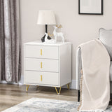 Commode 3 tiroirs, armoire rangement 3 tiroirs avec pieds en métal pour séjour, 19,7