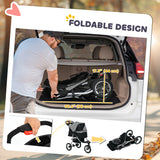 Small Dog Stroller, 3-Wheel Foldable Pet Stroller with Adjustable Canopy and Zippered Mesh Door for Pet Owners