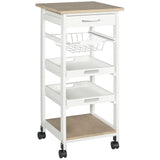 Rolling Kitchen Island Cart, Mobile Utility Storage Cart with Drawer, Removable Tray