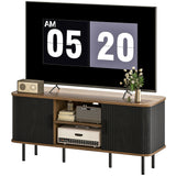 Meuble télé pour téléviseurs jusqu'à 55 pouces, unité télé avec tablettes et armoires de rangement pour salon