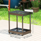 Garden Tool Storage Rack, Up to 16 Tools, Heavy-Duty Metal Yard Tool Organizer for Garage Organization and Storage