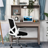 Bureau d'ordinateur avec étagère supérieure, Table de bureau à domicile avec étagères de rangement et compartiments ouverts pour l'écriture