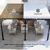 13' x 10' Lean to Gazebo, Hardtop Wall Mounted Outdoor Pergola with Polycarbonate Roof and Metal-Aluminium Frame