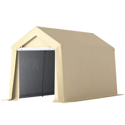 7' x 12' Outdoor Storage Shed Portable Garage with Roll-up Door for Motorcycle
