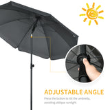 Parasol de plage 6 pi, ombrelle de soleil extérieure avec bouton poussoir d'inclinaison