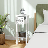 Nightstand Set of 2 with Drawer and Open Storage Shelf