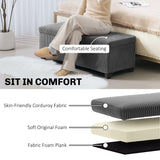 44 Inches Ottoman with Storage, Corduroy End of Bed Bench for Living Room