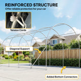 10' x 19' Heavy Duty Carport, Portable Garage Car Canopy Tent Shelter with Reinforced Galvanized Frame