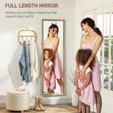 Floor Standing Mirror, Leaning or Wall Mirror with Frame for Bedroom