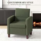 Fauteuil d'accent en tissu, fauteuil moderne avec coussin de siège et patins antidérapants pour salon