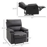 Recliner Chair, Manual Reclining Chair with Footrest, Padded Seat for Living Room