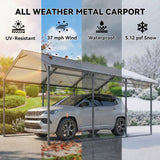 10 x 15ft Metal Carport, Heavy-Duty Carport Canopy with Reinforced Steel Frame & Roof