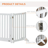 3-Panel Foldable Dog Gate with Feet for Medium Dogs and Below
