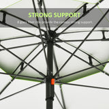 6.6ft Arched Beach Umbrella, Angle Adjustable Patio Umbrella with Steel Frame