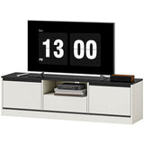 Meuble Télé pour Téléviseur 55-60 Pouces, Centre de Divertissement avec Armoires, Tablette, Tiroir et Gestion des Câbles pour Salon