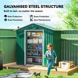 6.5x3.5ft Metal Garden Storage Shed for Outdoor Tool Storage with Double Sliding Doors and Vents