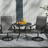 Outdoor Swivel Dining Chairs Set of 2, High Back Swivel Chairs with All Weather Mesh for Deck
