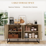 Buffet Sideboard avec 2 Tablettes Ajustables et Base en Acier, Meuble pour Téléviseur, Meuble-Bar pour Salon
