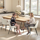 Set of 4 Modern Dining Chairs, Velvet Upholstered Kitchen Chairs with Steel Legs for Living Room