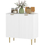Modern Kitchen Storage Cabinet, Sideboard Buffet Cabinet with Adjustable Shelves and Metal Legs for Kitchen