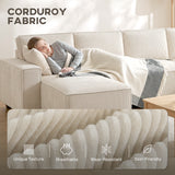 Modular U Shaped Couch, Sectional Sofa with Double Chaises and Spring Cushions