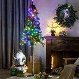 Sapin de Noël artificiel de 1,80 m avec lumières LED blanc chaud ou multicolores, base en acier