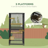 Cat Cage Multi-Level Catio Steel Outdoor Cat Enclosure w/ UV-and Water Resistant Cover, 5 Platforms