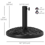 Patio Umbrella Base, 26 lbs Concrete Heavy Duty Umbrella Stand