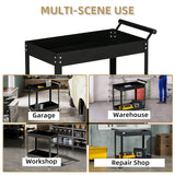 Rolling Tool Cart, 2 Tier Mobile Service Utility Cart with Wheels