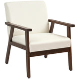 Fauteuils d'appoint modernes avec siège rembourré, fauteuil en tissu aspect lin pour chambre à coucher