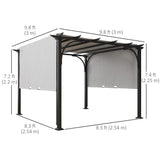 10' x 10' Outdoor Pergola Patio Gazebo Canopy Sun Shelter, Steel Frame