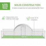 21.7' x 6.2' Metal Chicken Run with Waterproof and Anti-UV Cover