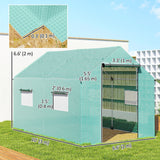 6.6' x 10' x 6.6' Walk-in Tunnel Greenhouse UV-resistant Wind Resistant Green House with Door and Mesh Windows