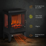 Electric Fireplace Heater, Freestanding Fireplace Stove with Realistic Adjustable Flame Effect and Adjustable Temperature
