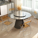 4 Pack Acrylic Foldable Chairs, Transparent Folding Chairs for Living Room