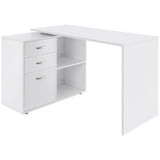 L-Shaped Desk, Computer Corner Desk with Storage Shelf, Drawer