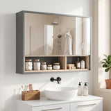 Wall Mounted Bathroom Medicine Cabinet with Mirror and Shelves