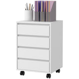 4 Drawer File Cabinet, Vertical Filing Cabinet with Wheels, Modern Printer Stand for Home Office