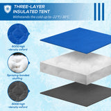 4 Person Insulated Ice Fishing Shelter, Pop-Up Portable Ice Fishing Tent with Carry Bag and Two Doors for -22℉