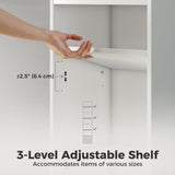 7-Tier Bookcase, Display Shelf Unit with Adjustable Shelf and Cabinet