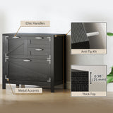 Lateral Filing Cabinet, Farmhouse File Cabinet with 4 Drawers, Fit Letter/A4/Legal Hanging Files