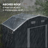 8' x 4' Galvanized Outdoor Storage Shed, Garden Shed with Adjustable Shelves