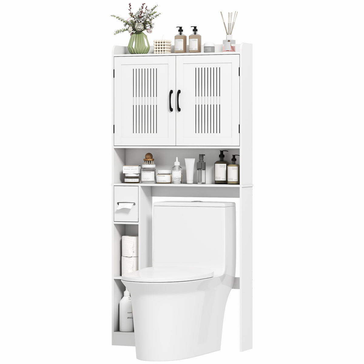Over the Toilet Storage Cabinet, Bathroom Organizer with Adjustable Shelf