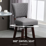 2 Pieces Swivel Bar Stools, Counter Height Stools Set of 2 with Wood Legs and Footrests for Dining Room