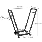 31 Inch Firewood Rack Outdoor, Heavy Duty Log Rack with Swivel Casters, Indoor Fire Wood Holders for Fireplace