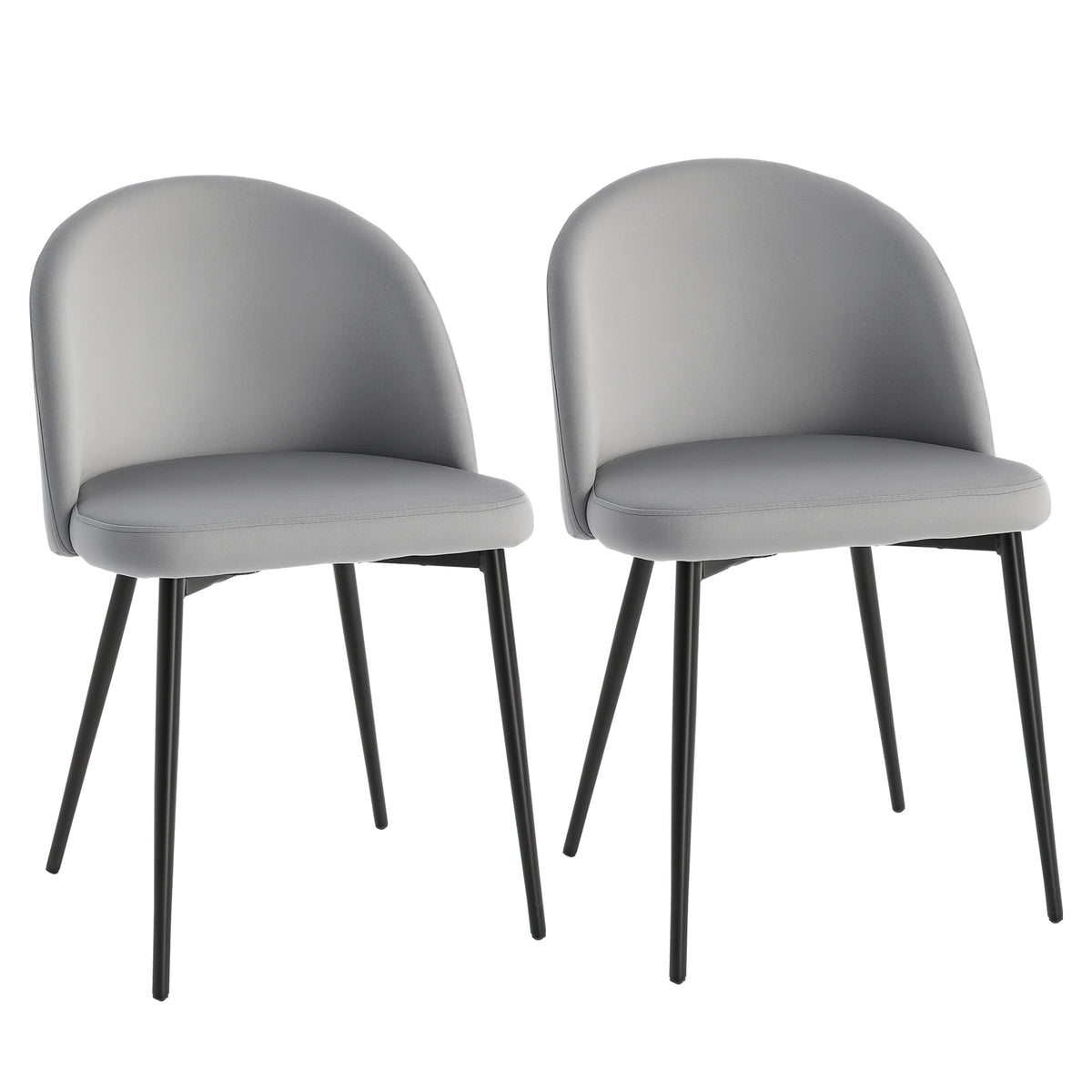 Set of 2 Mid-Back Dining Chair, Mid-Back Velvet-touch Upholstery Kitchen Chair for Living Room Dining Room