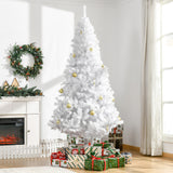 Sapin de Noël artificiel blanc de 2,1 m avec 1230 branches et support métallique