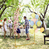 7FT x 4FT Gold Wedding Arch with U-shaped stakes for Birthday Parties