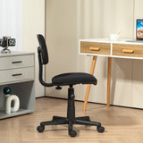 Small Desk Chair, Armless Office Chair with Adjustable Height, 360° Swivel Wheels
